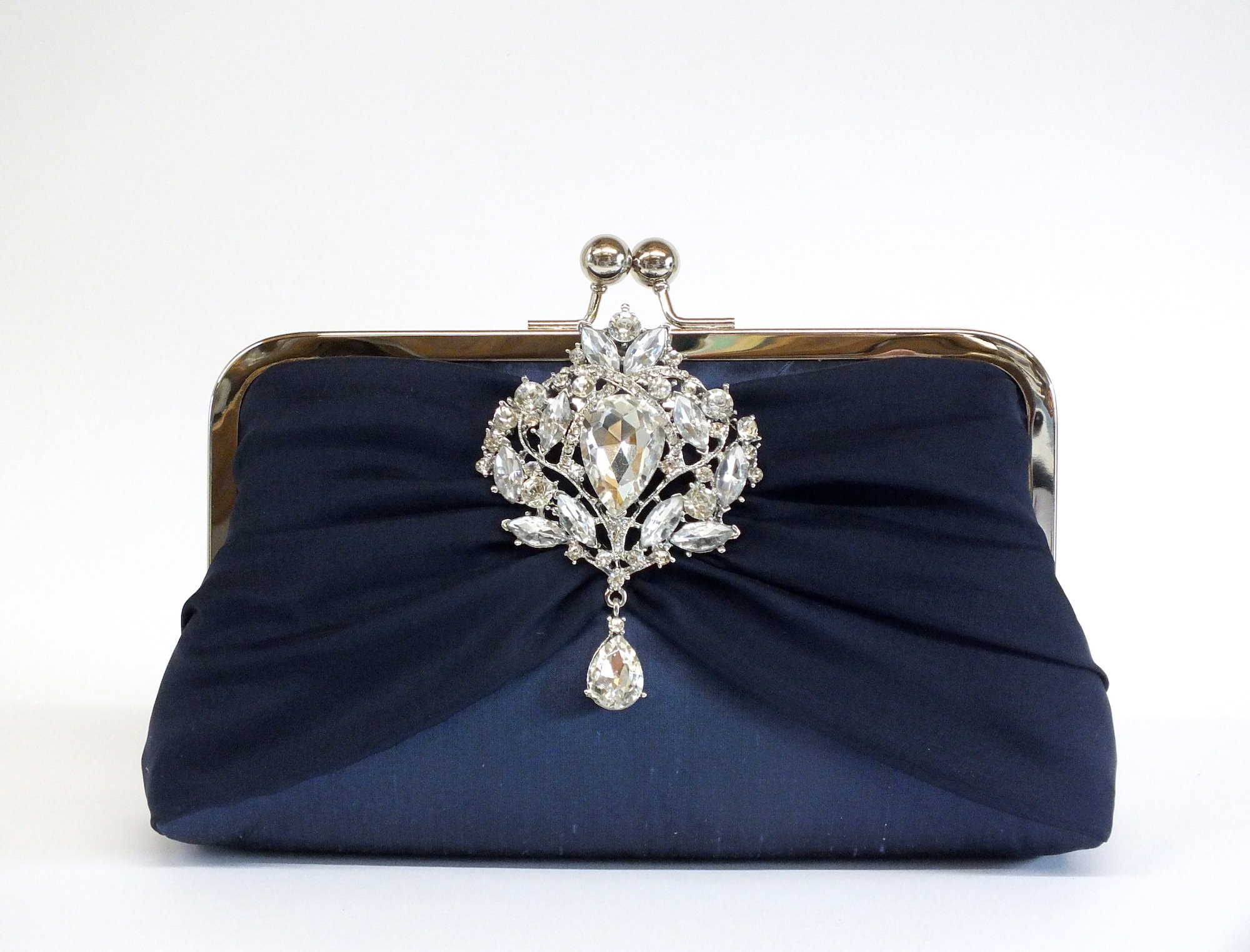 Royal Blue Tassel Silk Evening Clutch Bags Bridal Wedding Purses