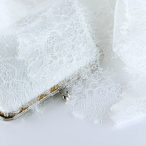 Bridal clutch, Chantilly Lace Silk Clutch in Ivory on Champagne, wedding clutch, wedding bag, Bridal clutch image 2