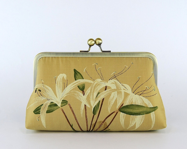 Gold Lily Silk Clutch, the last one image 3