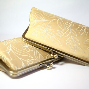Wild Flowers Silk Gold Clutch