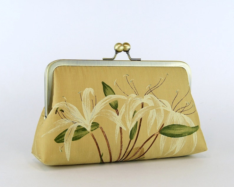 Gold Lily Silk Clutch, the last one image 2