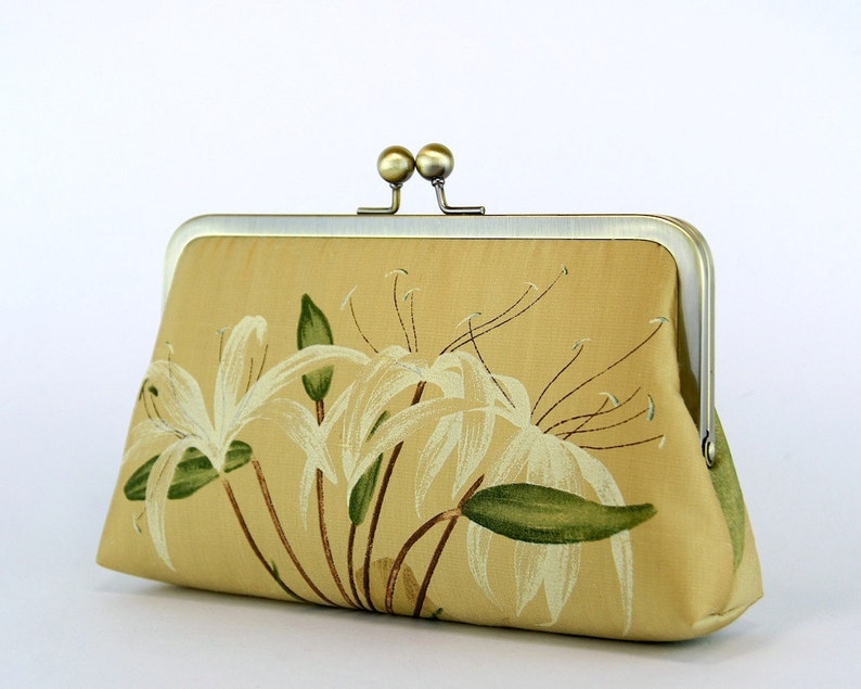 Gold Lily Silk Clutch, the last one image 4