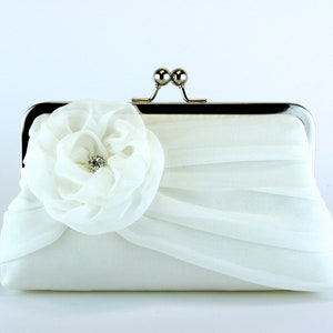 Silk Chiffon Bridal Clutch in White or Ivory Wedding Clutch - Etsy