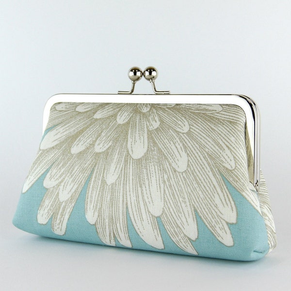 CLEAR BLUE EMBELLISHED CLUTCH main image 0