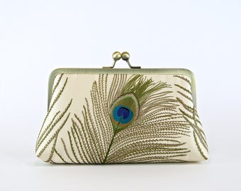 Silk Peacock clutch