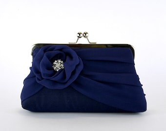 navy clutch bag