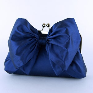 Bow Clutch in Ivory/White Silk image 6