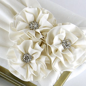 Silk Rose Clutch: Rhinestone Wedding Bridal Bag