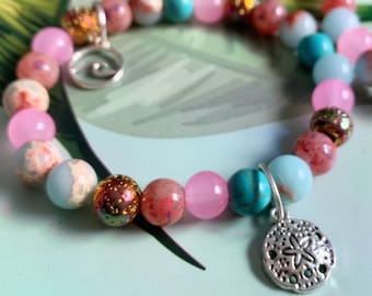 Sand Dollar Stone Bead Bracelet