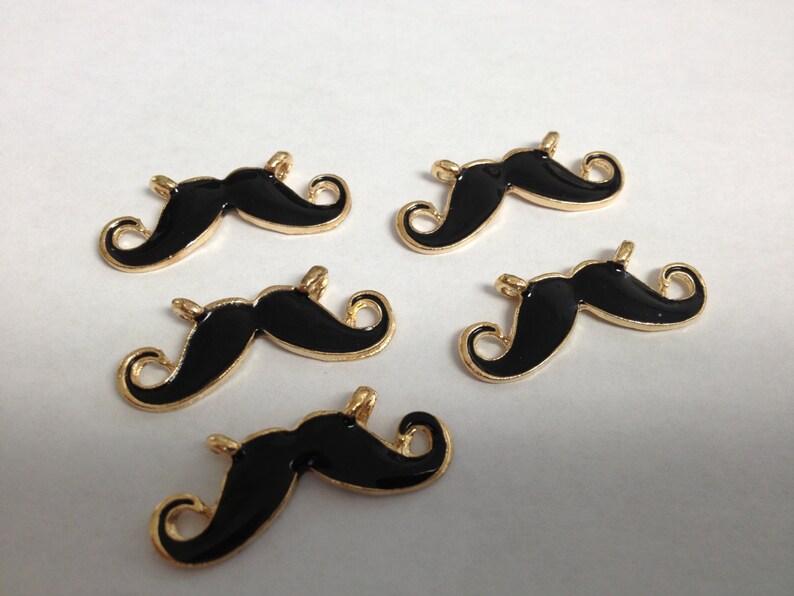 Mustache Enamel Charms image 2