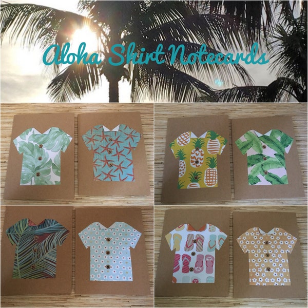 Aloha Hawaiian Shirt Blank Notecards Invitations 8 ct