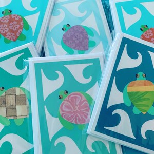Hawaiian Tropical Sea Turtle Blank Notecards 5 ct.