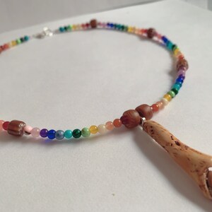 Rainbow Stone Florida Shell Spiral Necklace