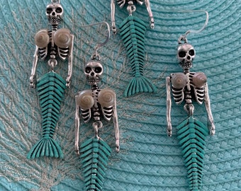 Skeleton Mermaid Earrings