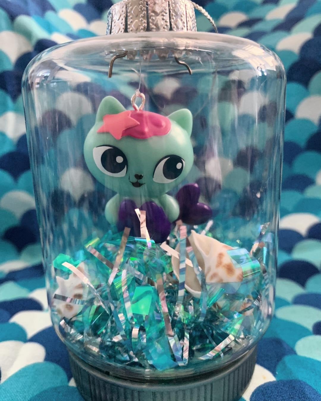 Gabby's Dollhouse Mercat Purrmaid Mermaid Cat Snow Globe Ornament