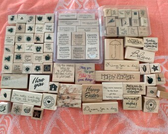 Sentiments Sayings Salutations  Rubber Stamp Lot Priced to sell Destash