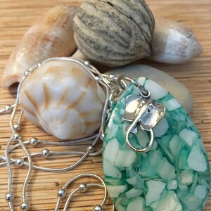 Long Turquoise Teardrop Stingray Necklace
