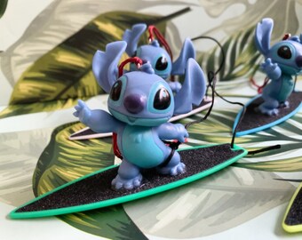 Lilo and Stitch Surfing Stitch on Surfboard Christmas Ornament