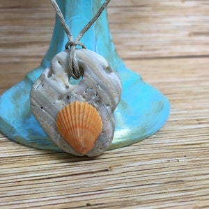 Orange Scallop Shell Necklace