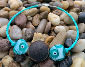 Evil Eye Sea Bean Anklet