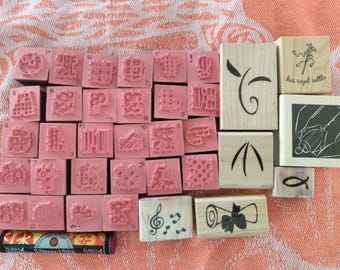 Mixed Misc Alphabet Rubber Stamp Lot Priced to sell Destash