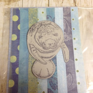 Handmade Manatee Card Blank One Card image 1