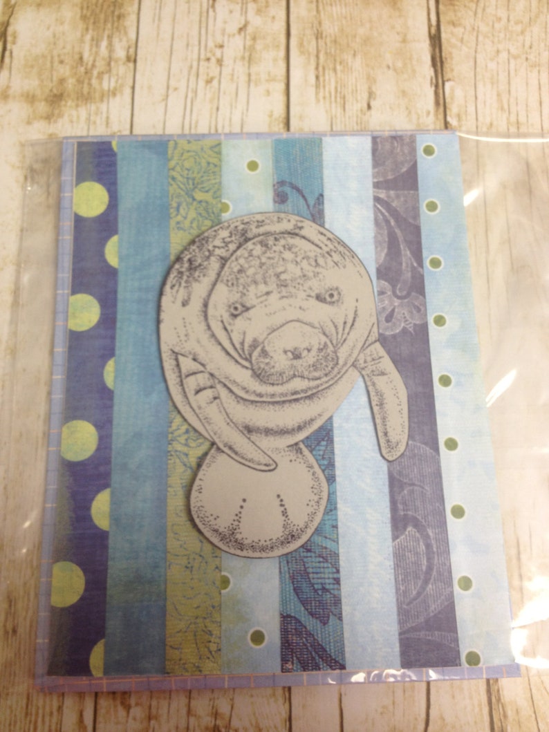 Handmade Manatee Card Blank One Card image 1