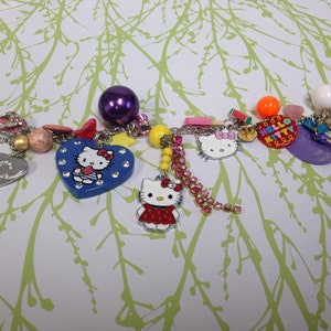 Vintage Kitty recycled upcycled Charm Bracelet