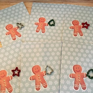 Snowflake Gingerbread Man with 3-D cookie cutter Christmas Cards 12 count