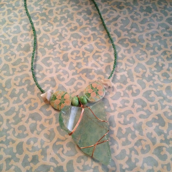 Large Sea Glass Chunk Necklace