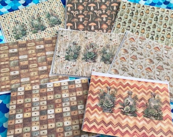 Apothecary Succulent Plant Mushroom Vintage Bottle  Large Blank Notecards Cards 5x7  8 ct.
