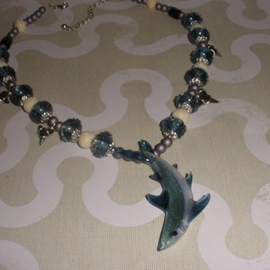 Boro Glass Shark Necklace