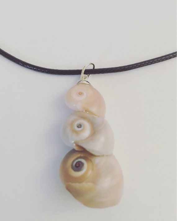 Stacked Moon Snail Shell Necklace Etsy Ireland