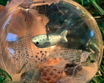 Adornos navideños de tiburón ballena bebé nadando