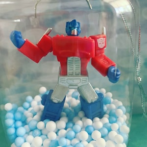 Transformers Optimus Prime Christmas Ornament Blue & White Snow Globe Ornament