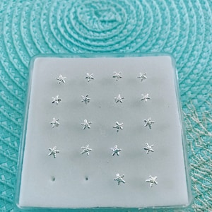 925 Sterling Silver Starfish 8mm Nose Stud