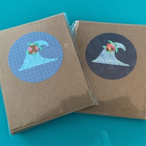 Surfing Turtle Wave Blank Note Cards 8ct