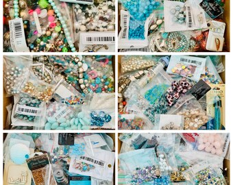 Bead Destash Bead Lot Jewelry Supplies Findings Glass Wood Acrylic  Crafting Supplies Jewelry Making Medium Flat Rate 9 lbs. 8.1 oz pink