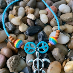 Peace Sign Honu Seaturtle Anklet