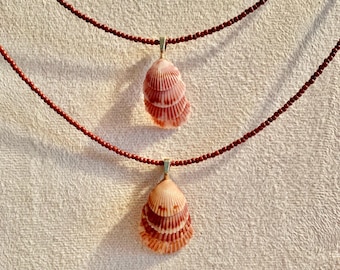Best Friends Besties Matching Stacked Scallop Shell Necklaces