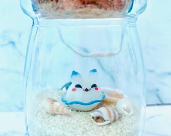 Nudibranquio kawaii Babosa marina Liebre marina Terrario de vidrio Vida marina Vida marina Biología marina Adorno de invertebrado marino