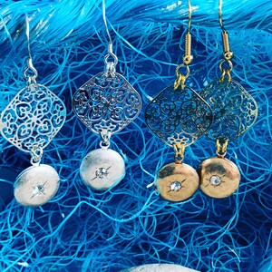 Gold and Silver Locket Earrings