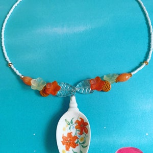 Day Lily Porcelain Spoon Necklace