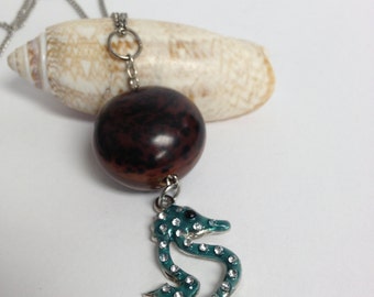 Seabean and Seahorse  Necklace