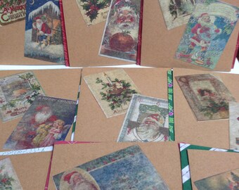 Antigua tarjeta del Vintage tarjeta postal Navidad fijado ct 12