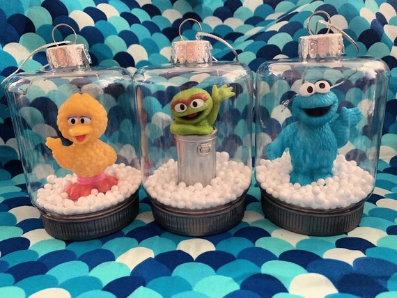 Big Bird Oscar the Grouch Cookie Monster  Sesame Street Christmas Ornament Sesame Street Character Ornament