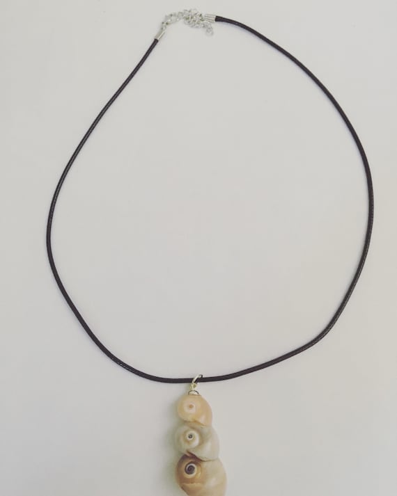 Stacked Moon Snail Shell Necklace Etsy