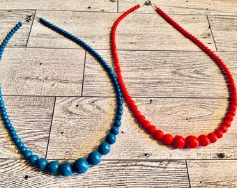 Restored and Restrung 1950’s Antique Glass Bead Necklaces