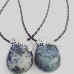 Blue Stone Teardrop Manatee Necklace