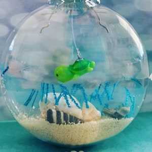 Swimming Turtle Christmas Ornaments